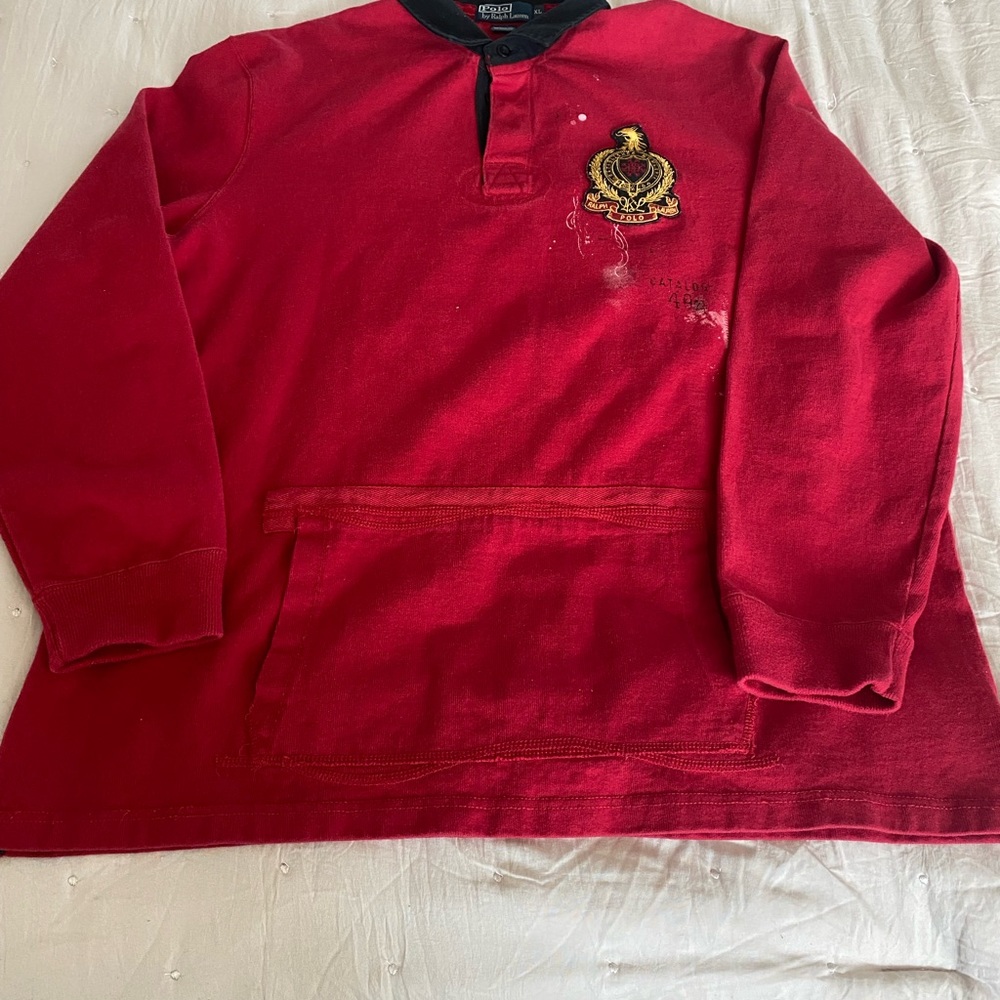 Vintage Polo Ralph Lauren Rugby Shirt XL Embroidered Crest Long Sleeve.